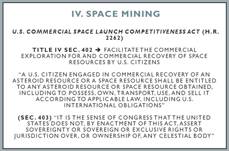 Extrait du Space mining act H.R. 2262 